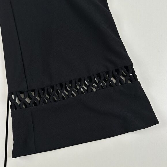 Lysse Black Wide Leg Crop Crochet Crepe Knit Pants Womens Sz S - Picture 8 of 9